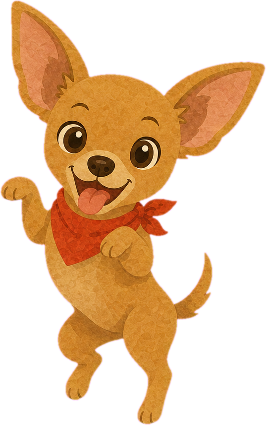 Churro the chihuahua, a dancing Kidbox story character