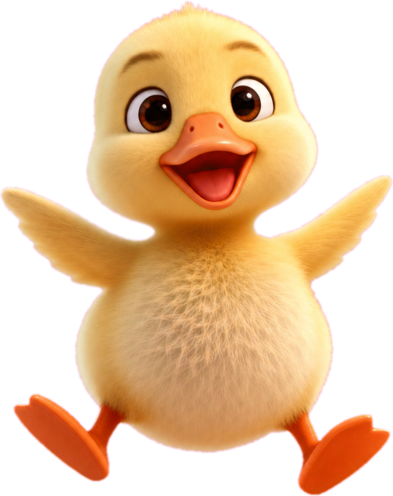 A dancing duckling, a Kidbox story character