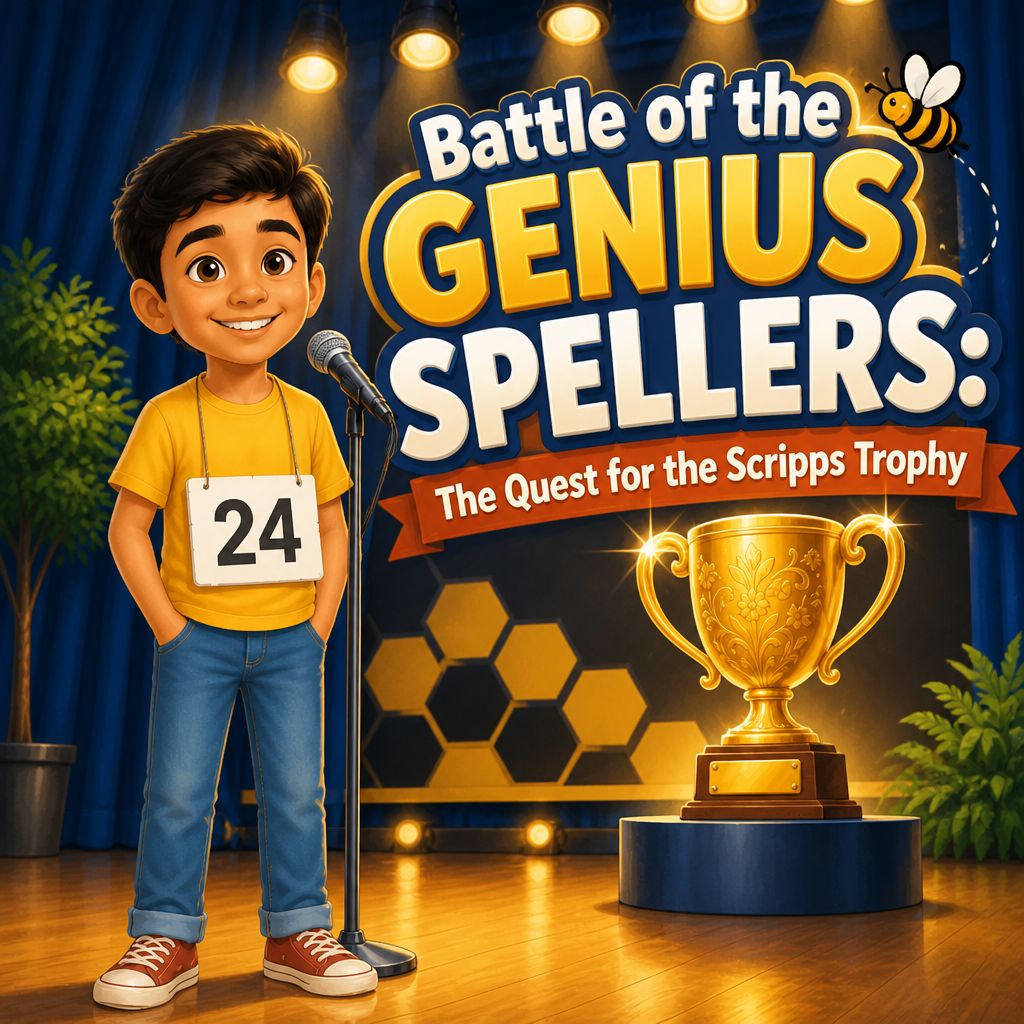 Battle of the Genius Spellers: The Quest for the Scripps Trophy — a Kidbox News story cover