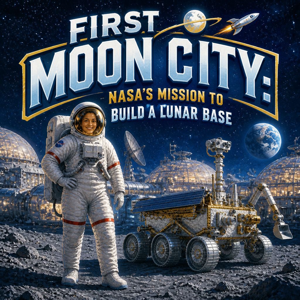 First Moon City: NASA's Mission to Build a Lunar Base — a Kidbox News story cover